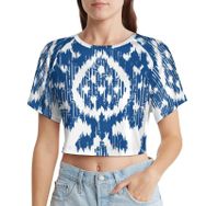 AILLOSA Racerback Tank Top Yuvarlak Yaka Kısa Kol YH-34 Kadın T-shirt
