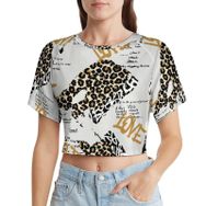 AILLOSA Racerback Tank Top Yuvarlak Yaka Kısa Kol YH-344 Kadın T-shirt