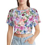 AILLOSA Racerback Tank Top Yuvarlak Yaka Kısa Kol YH-351 Kadın T-shirt