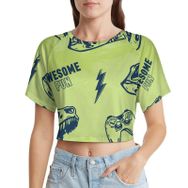AILLOSA Racerback Tank Top Yuvarlak Yaka Kısa Kol YH-352 Kadın T-shirt