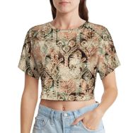 AILLOSA Racerback Tank Top Yuvarlak Yaka Kısa Kol YH-355 Kadın T-shirt