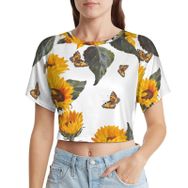AILLOSA Racerback Tank Top Yuvarlak Yaka Kısa Kol YH-361 Kadın T-shirt