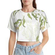 AILLOSA Racerback Tank Top Yuvarlak Yaka Kısa Kol YH-364 Kadın T-shirt