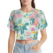 AILLOSA Racerback Tank Top Yuvarlak Yaka Kısa Kol YH-365 Kadın T-shirt