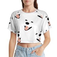 AILLOSA Racerback Tank Top Yuvarlak Yaka Kısa Kol YH-373 Kadın T-shirt