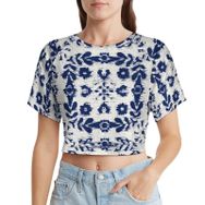 AILLOSA Racerback Tank Top Yuvarlak Yaka Kısa Kol YH-38 Kadın T-shirt