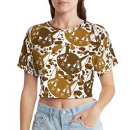 AILLOSA Racerback Tank Top Yuvarlak Yaka Kısa Kol YH-380 Kadın T-shirt