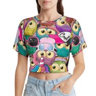 AILLOSA Racerback Tank Top Yuvarlak Yaka Kısa Kol YH-381 Kadın T-shirt
