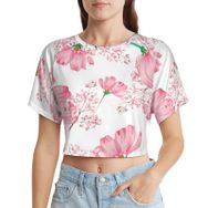 AILLOSA Racerback Tank Top Yuvarlak Yaka Kısa Kol YH-383 Kadın T-shirt