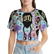 AILLOSA Racerback Tank Top Yuvarlak Yaka Kısa Kol YH-385 Kadın T-shirt