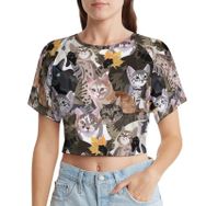 AILLOSA Racerback Tank Top Yuvarlak Yaka Kısa Kol YH-386 Kadın T-shirt