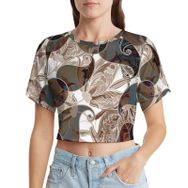 AILLOSA Racerback Tank Top Yuvarlak Yaka Kısa Kol YH-387 Kadın T-shirt