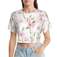 AILLOSA Racerback Tank Top Yuvarlak Yaka Kısa Kol YH-388 Kadın T-shirt