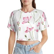 AILLOSA Racerback Tank Top Yuvarlak Yaka Kısa Kol YH-390 Kadın T-shirt