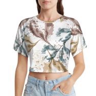 AILLOSA Racerback Tank Top Yuvarlak Yaka Kısa Kol YH-396 Kadın T-shirt