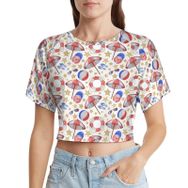 AILLOSA Racerback Tank Top Yuvarlak Yaka Kısa Kol YH-408 Kadın T-shirt