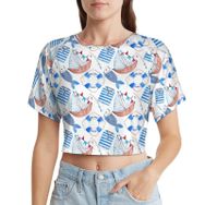 AILLOSA Racerback Tank Top Yuvarlak Yaka Kısa Kol YH-411 Kadın T-shirt