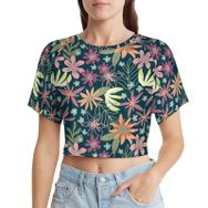AILLOSA Racerback Tank Top Yuvarlak Yaka Kısa Kol YH-413 Kadın T-shirt
