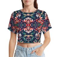 AILLOSA Racerback Tank Top Yuvarlak Yaka Kısa Kol YH-416 Kadın T-shirt