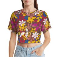 AILLOSA Racerback Tank Top Yuvarlak Yaka Kısa Kol YH-429 Kadın T-shirt