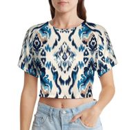 AILLOSA Racerback Tank Top Yuvarlak Yaka Kısa Kol YH-43 Kadın T-shirt