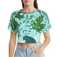 AILLOSA Racerback Tank Top Yuvarlak Yaka Kısa Kol YH-435 Kadın T-shirt