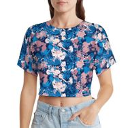 AILLOSA Racerback Tank Top Yuvarlak Yaka Kısa Kol YH-441 Kadın T-shirt