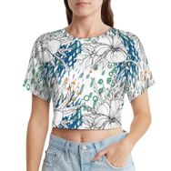 AILLOSA Racerback Tank Top Yuvarlak Yaka Kısa Kol YH-443 Kadın T-shirt