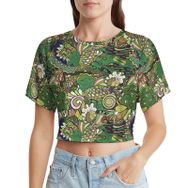 AILLOSA Racerback Tank Top Yuvarlak Yaka Kısa Kol YH-446 Kadın T-shirt