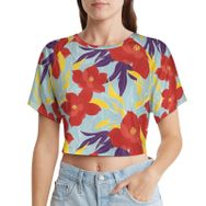 AILLOSA Racerback Tank Top Yuvarlak Yaka Kısa Kol YH-447 Kadın T-shirt