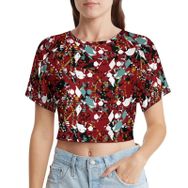 AILLOSA Racerback Tank Top Yuvarlak Yaka Kısa Kol YH-45 Kadın T-shirt