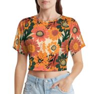 AILLOSA Racerback Tank Top Yuvarlak Yaka Kısa Kol YH-453 Kadın T-shirt