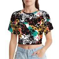 AILLOSA Racerback Tank Top Yuvarlak Yaka Kısa Kol YH-456 Kadın T-shirt