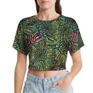 AILLOSA Racerback Tank Top Yuvarlak Yaka Kısa Kol YH-47 Kadın T-shirt