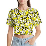 AILLOSA Racerback Tank Top Yuvarlak Yaka Kısa Kol YH-472 Kadın T-shirt