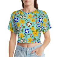 AILLOSA Racerback Tank Top Yuvarlak Yaka Kısa Kol YH-478 Kadın T-shirt