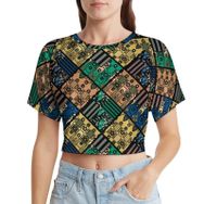 AILLOSA Racerback Tank Top Yuvarlak Yaka Kısa Kol YH-487 Kadın T-shirt