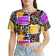AILLOSA Racerback Tank Top Yuvarlak Yaka Kısa Kol YH-489 Kadın T-shirt