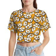AILLOSA Racerback Tank Top Yuvarlak Yaka Kısa Kol YH-499 Kadın T-shirt