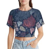 AILLOSA Racerback Tank Top Yuvarlak Yaka Kısa Kol YH-50 Kadın T-shirt