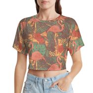 AILLOSA Racerback Tank Top Yuvarlak Yaka Kısa Kol YH-504 Kadın T-shirt