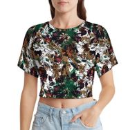 AILLOSA Racerback Tank Top Yuvarlak Yaka Kısa Kol YH-52 Kadın T-shirt