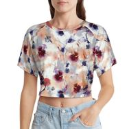 AILLOSA Racerback Tank Top Yuvarlak Yaka Kısa Kol YH-522 Kadın T-shirt