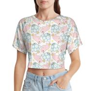 AILLOSA Racerback Tank Top Yuvarlak Yaka Kısa Kol YH-524 Kadın T-shirt