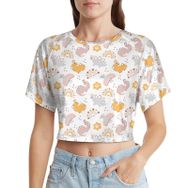 AILLOSA Racerback Tank Top Yuvarlak Yaka Kısa Kol YH-527 Kadın T-shirt
