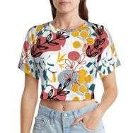 AILLOSA Racerback Tank Top Yuvarlak Yaka Kısa Kol YH-532 Kadın T-shirt