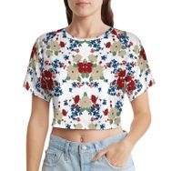 AILLOSA Racerback Tank Top Yuvarlak Yaka Kısa Kol YH-533 Kadın T-shirt