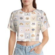 AILLOSA Racerback Tank Top Yuvarlak Yaka Kısa Kol YH-534 Kadın T-shirt