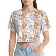 AILLOSA Racerback Tank Top Yuvarlak Yaka Kısa Kol YH-543 Kadın T-shirt