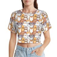AILLOSA Racerback Tank Top Yuvarlak Yaka Kısa Kol YH-547 Kadın T-shirt